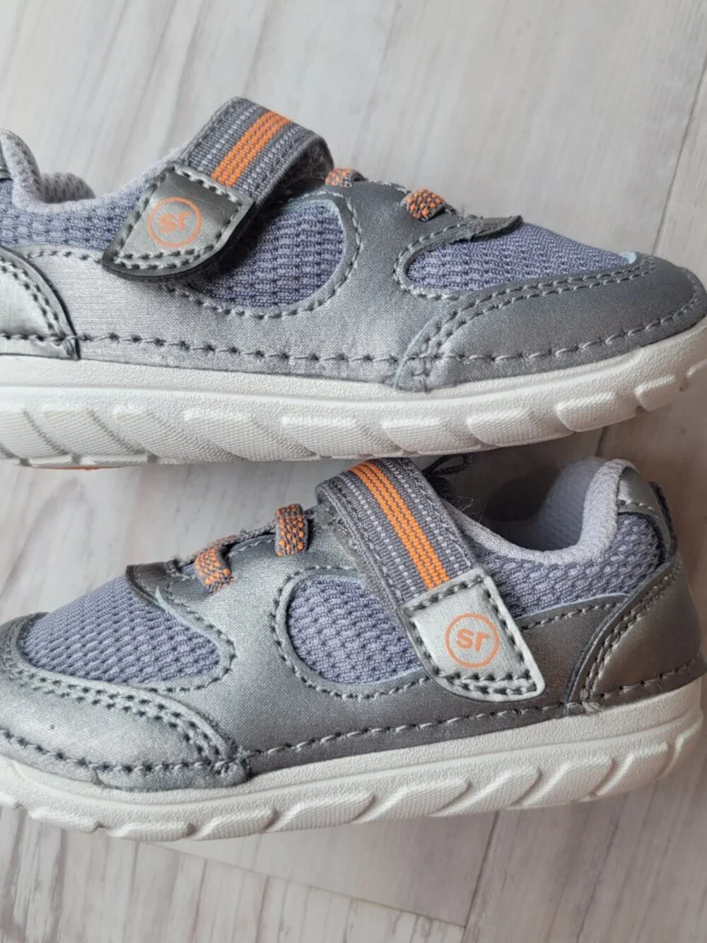 Stride Rite SM Turbo (Infant/Toddler) 4.5M Silver/Orange